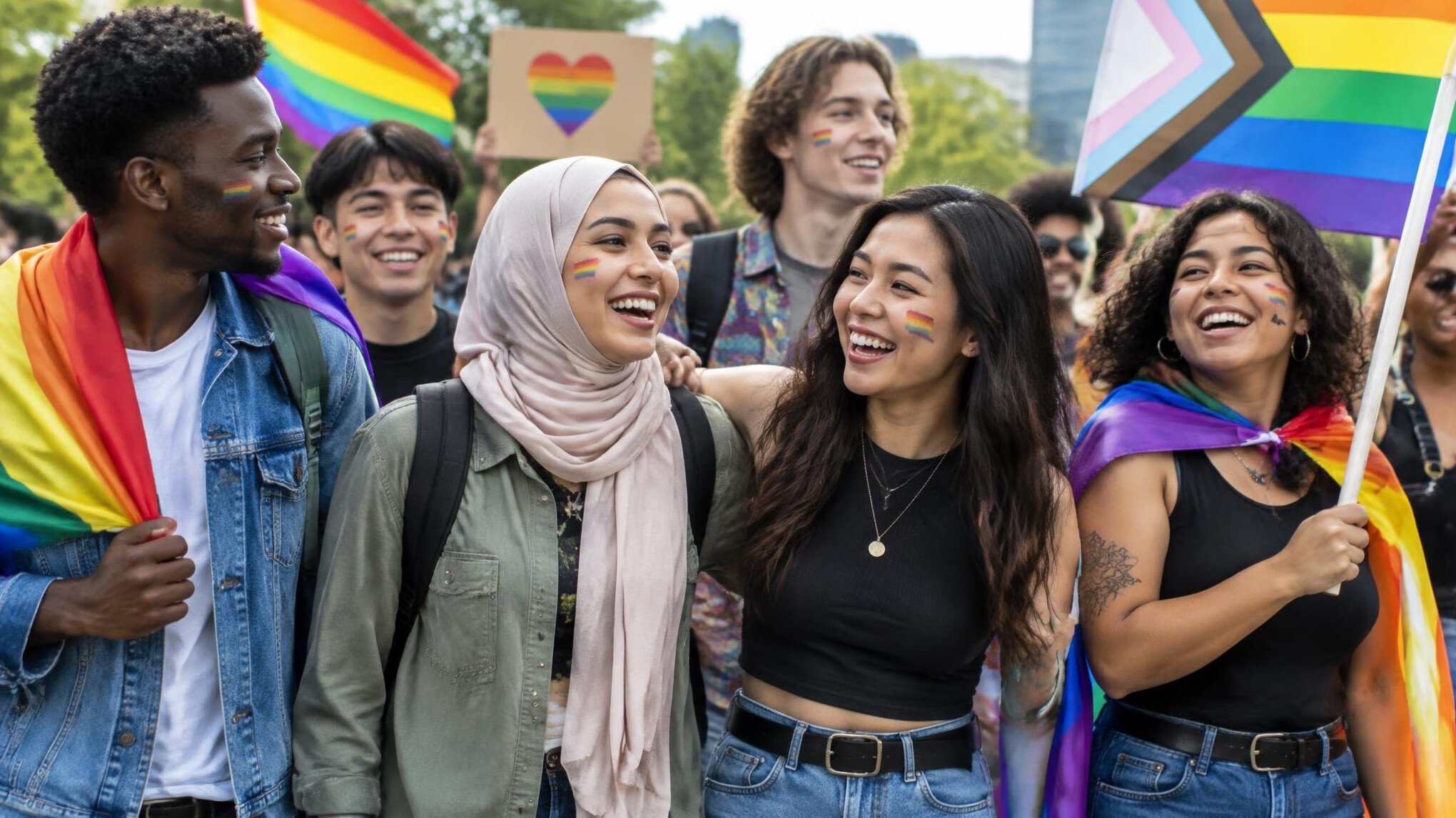 diverse group of young adults