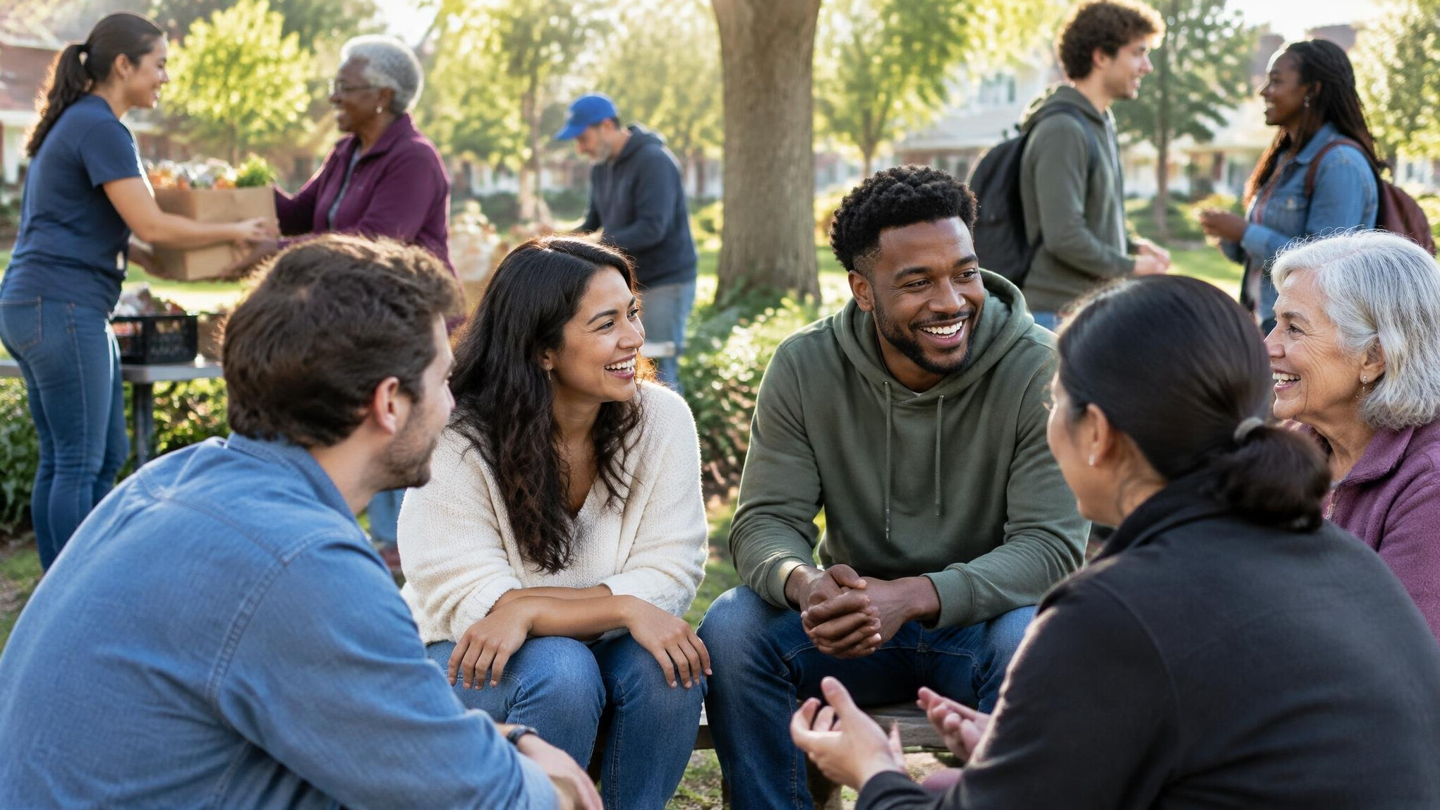 community gathering outdoors