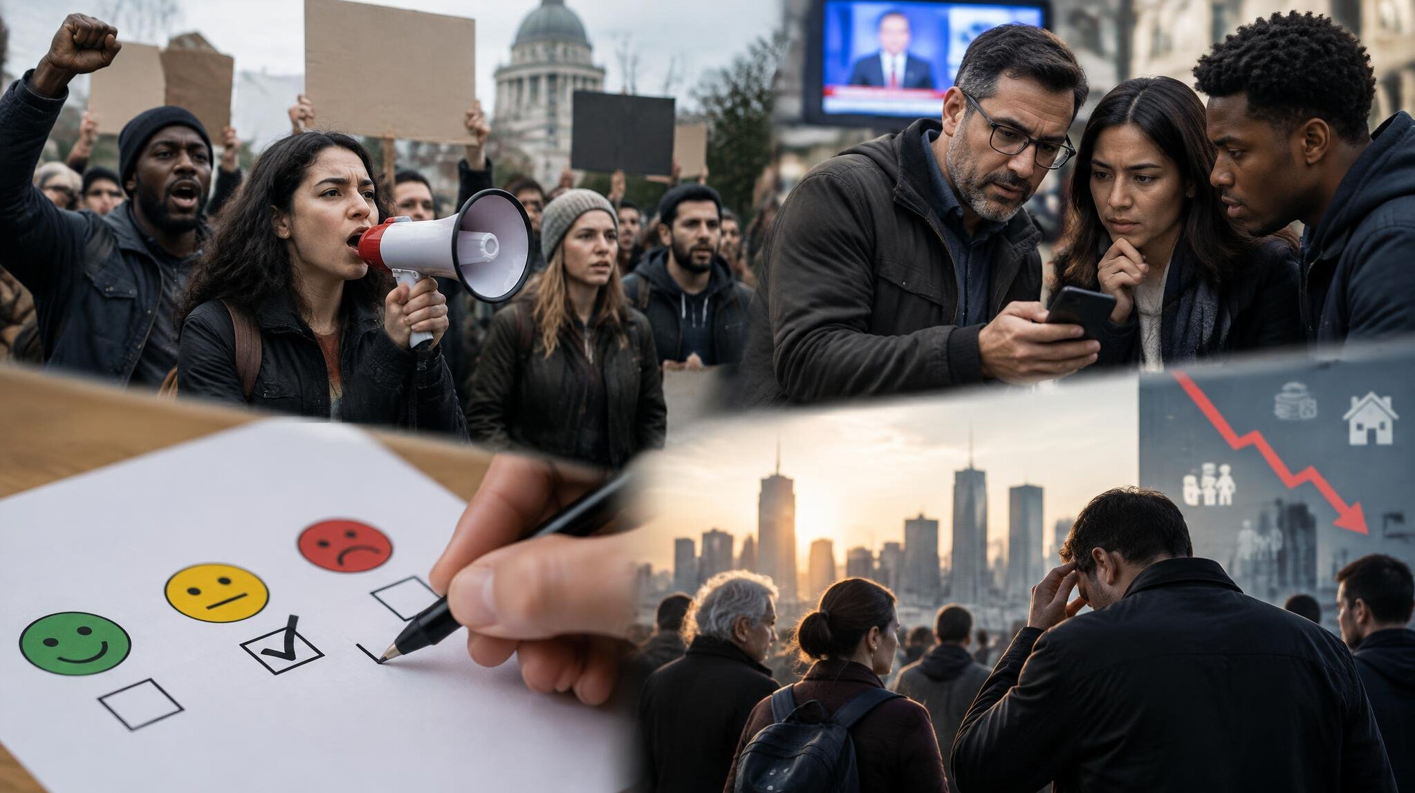 protest crowd during crisis