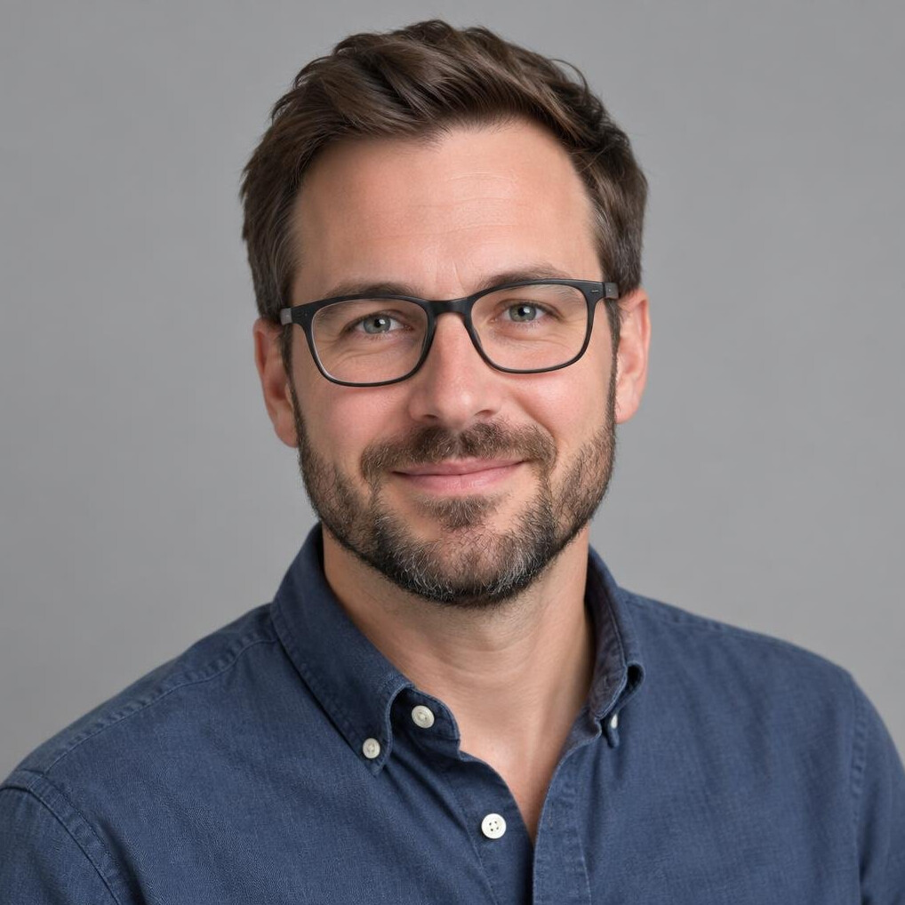 Studio portrait of a German male survey methodologist