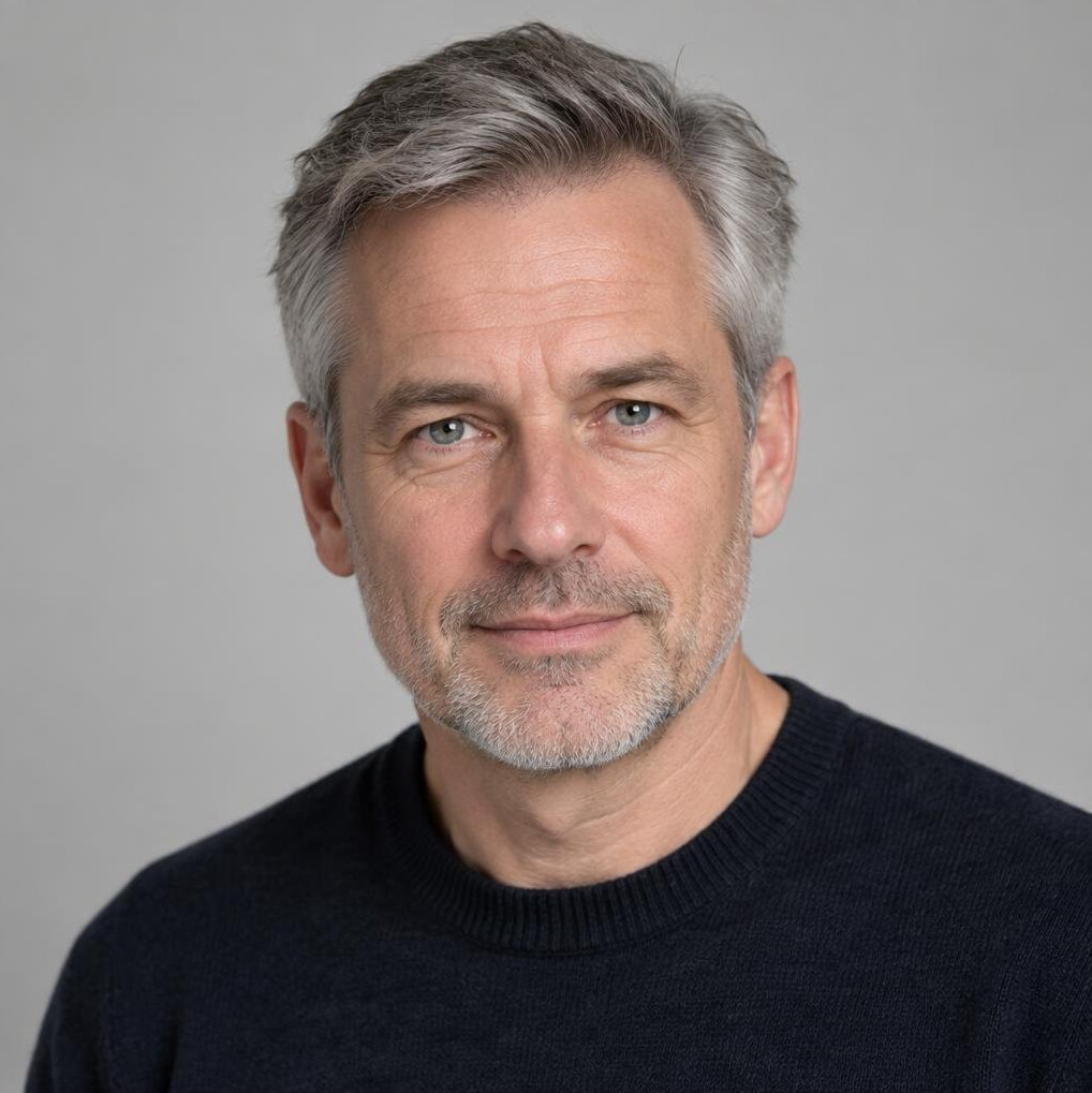 Studio portrait of a German male data analyst